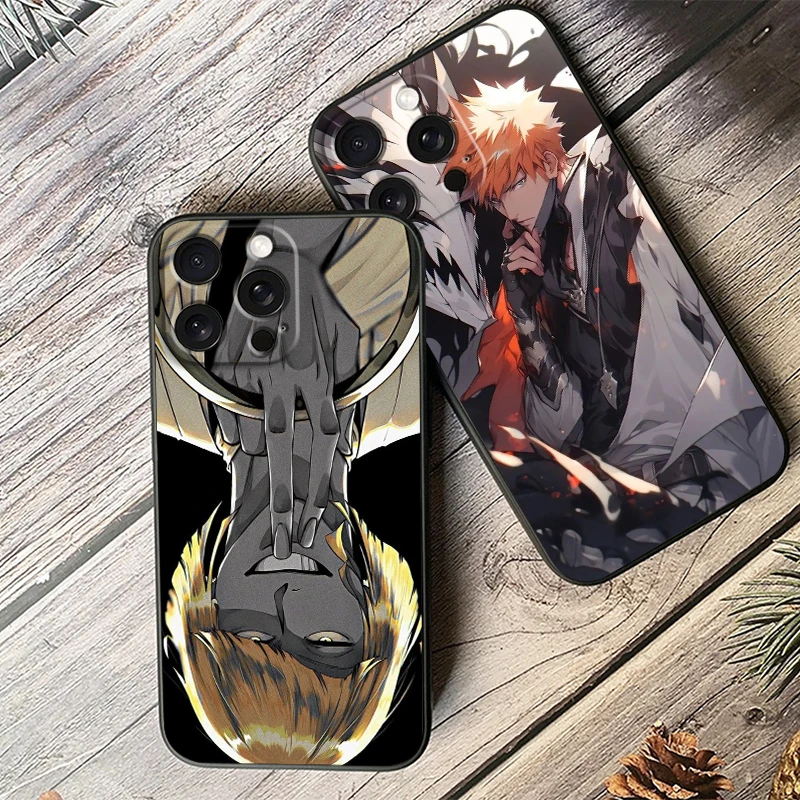 Anime B-Bleach Passion Cool For iPhone 15 14 13 12 11 XS XR X 8 7 SE Pro Max Plus Mini Black TPU Phone Case