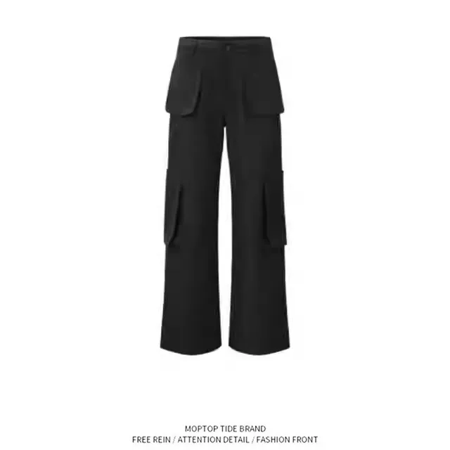 American Cleanfit Loose Straight Leg Work Trousers for Men And Women Casual Pants with Pockets High Street Vibe Trendy
