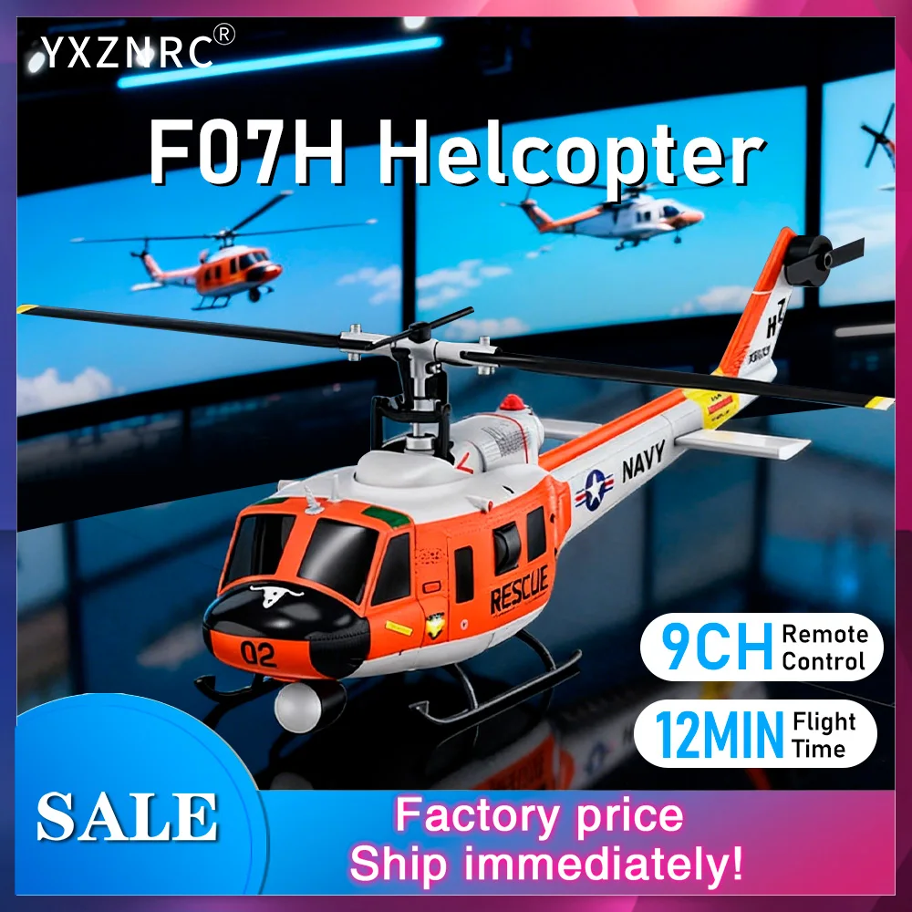 YUXIANG RC Helicopte F07H UH-1 9CH 6-Axis Gyro GPS Plane with 5.8G Camera Optical Flow Altitude Hold One Key Stunt & Return
