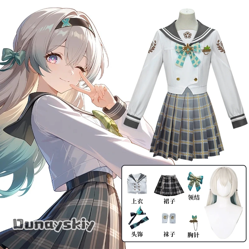 

Firefly Cosplay Costume JK Sailor Suit Dress Game Honkai: Star Rail Role-playing Suits Halloween Disguise for Adult Women S-XL
