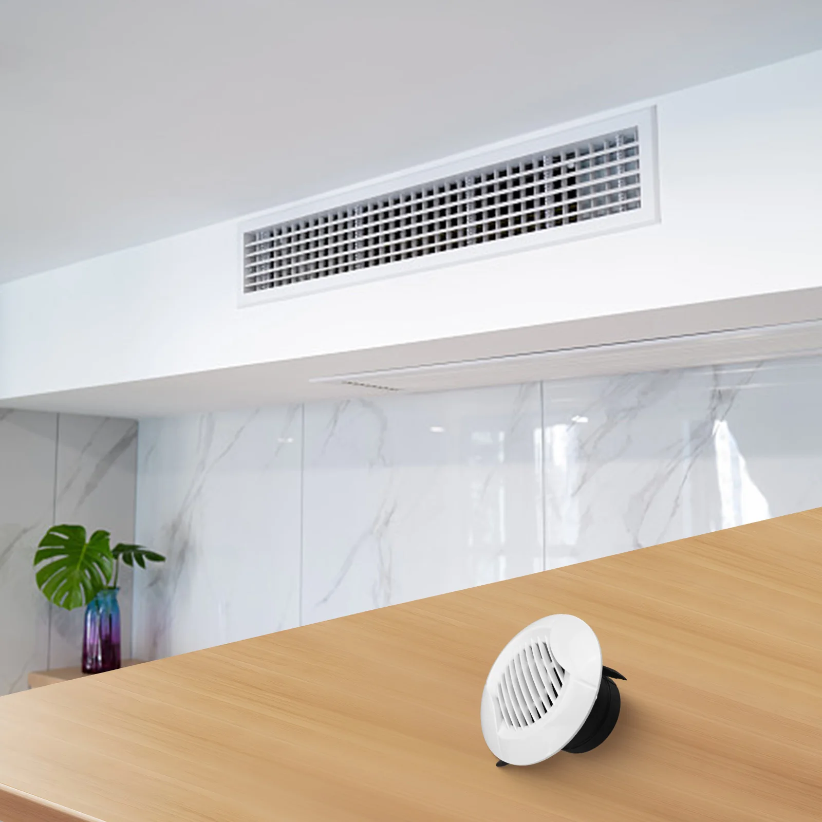 Adjustable Air Vent Grille for Ceiling Wall or Pipe Air Ventilation Cover with Sloping Blades for Optimized Airflow