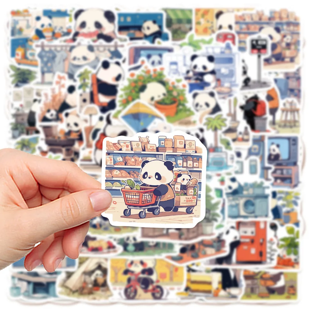 50Pcs Kawaii Animal Panda Cartoon Stickers for Kids DIY Stationery Guitar Bicycle Waterproof Cute Decoration Sticker Packs