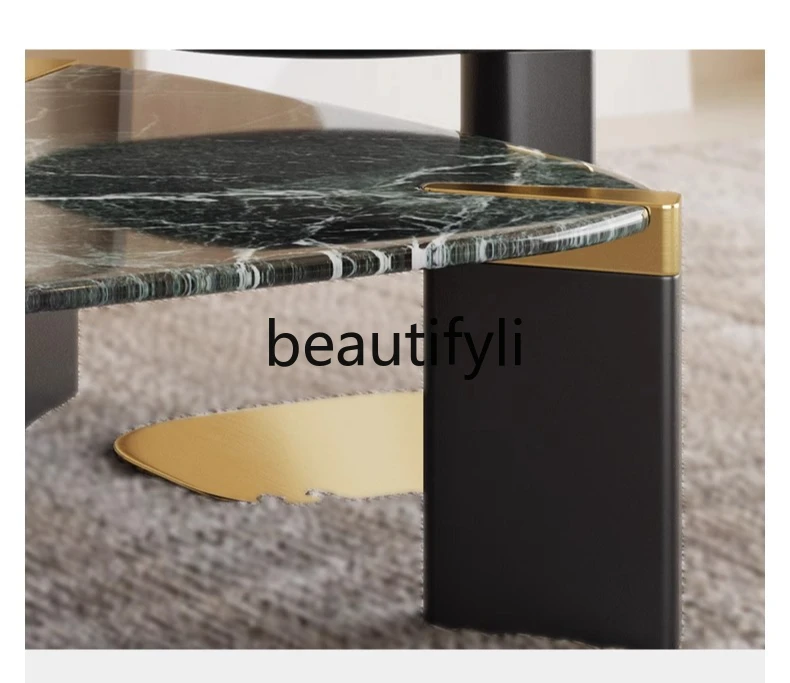 大理石のコーヒーテーブル リビングルーム モダン シンプル ライトラグジュアリー 高級感 家庭用 正方形 コンビネーションコーヒーテーブル