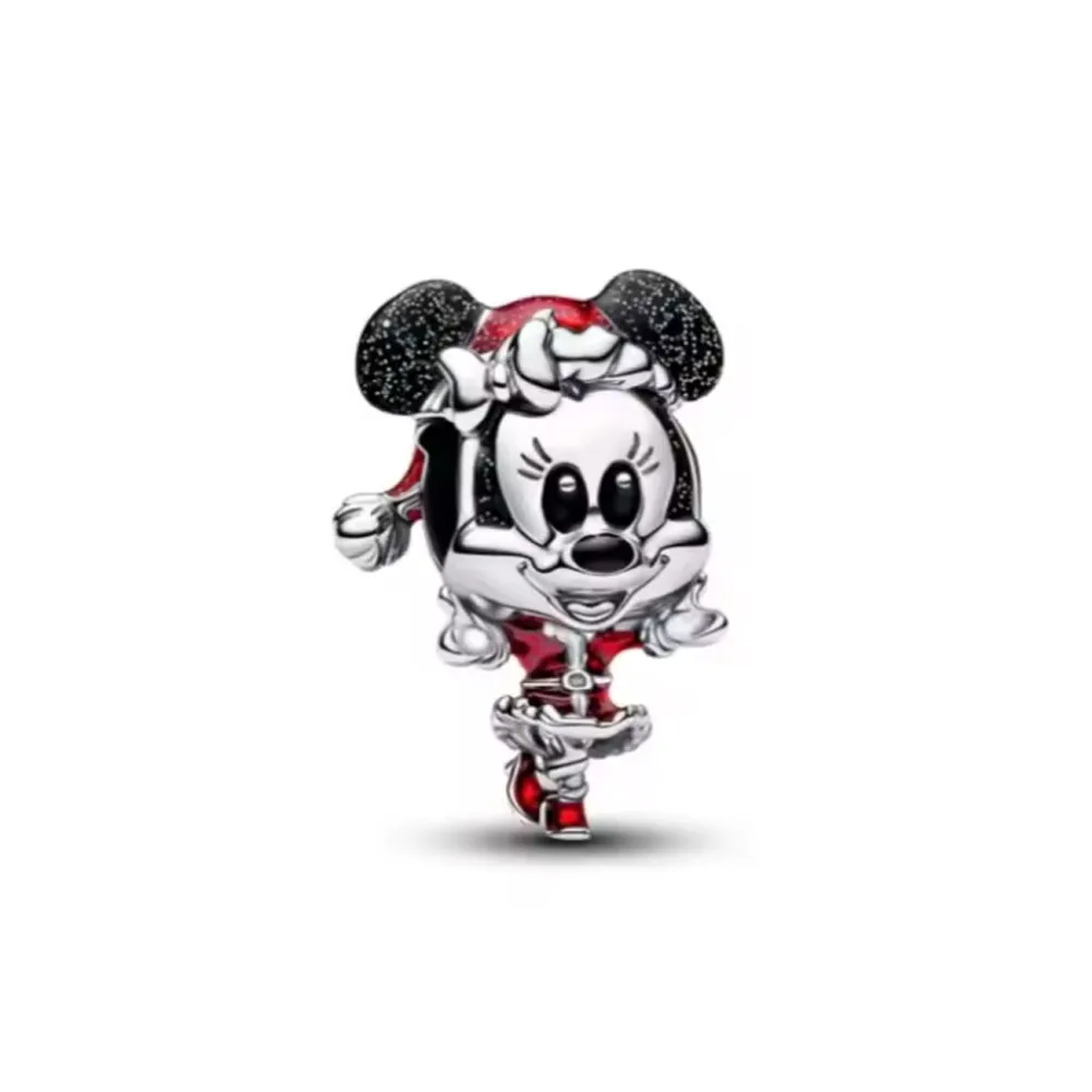 غرامة 925 الفضة عيد الميلاد سحر لطيف الماوس كليب الخرز سلسلة السلامة قلادة صالح الأصلي سوار المرأة DIY مجوهرات الأزياء هدية #2