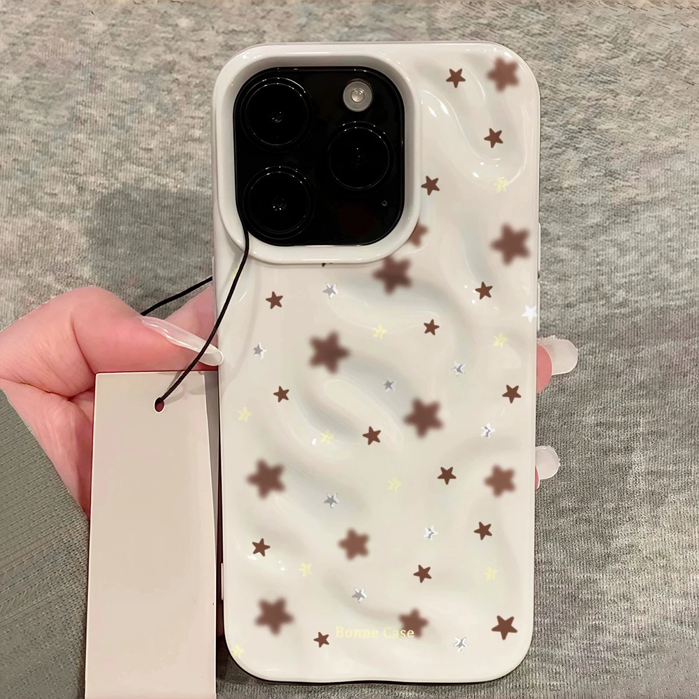 Modische koreanische Star-Handyhülle für iPhone 17 16 15 14 13 12 11 Pro Max 14 Plus 17Air Falten-Wellen-Design Weiche Silikon Stoßfeste Hülle – Detail 12