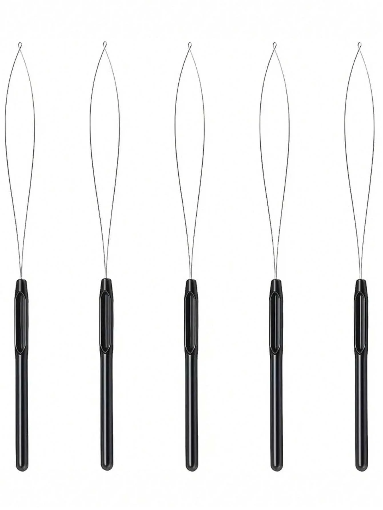 10 pièces Extensions de cheveux boucle aiguille tirant crochet outil aiguille enfileur boucle outil pour Silicone Microlink perles