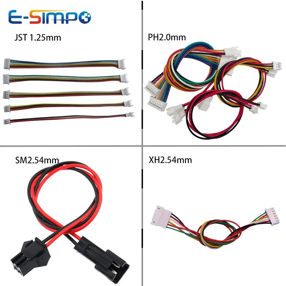 5pcs 20cm 1.25 PH2.0 XH SM2.54 2P 3P 4P 5P 6P Male to Female Extension Aerial Docking Crimp Battery Charge Wire Cable Connector