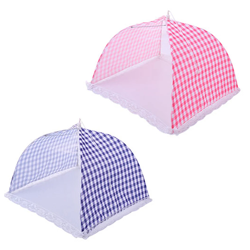 

2 Pcs Reusable Food Cover Cloth Material Smooth Edges Mini Holes Ventilated Kitchen Tabletop Protective Meal Lid Dust