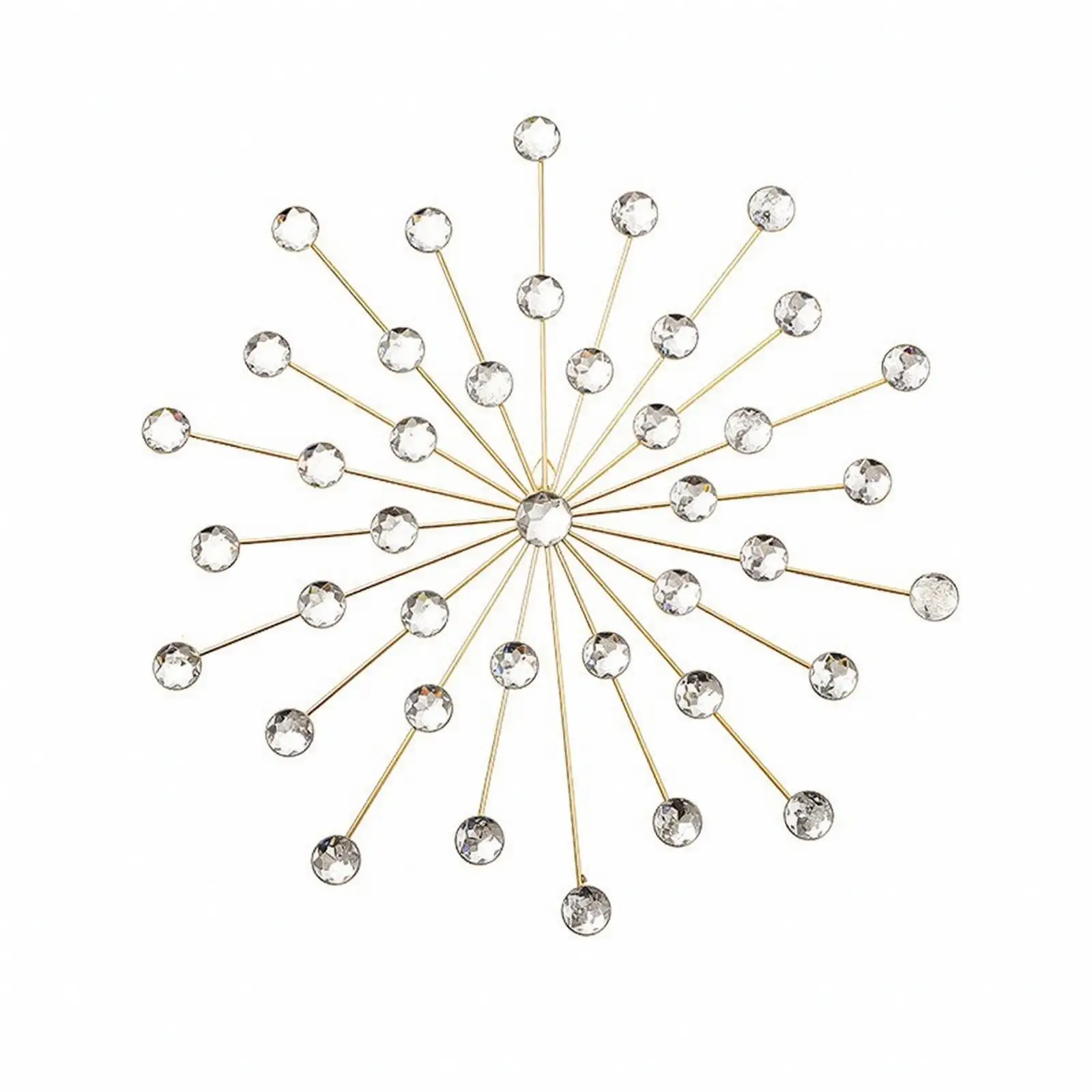 Elegant Iron Wall Decor Art Piece with Spoke Design for Bedroom Sofa Backdrop Accent