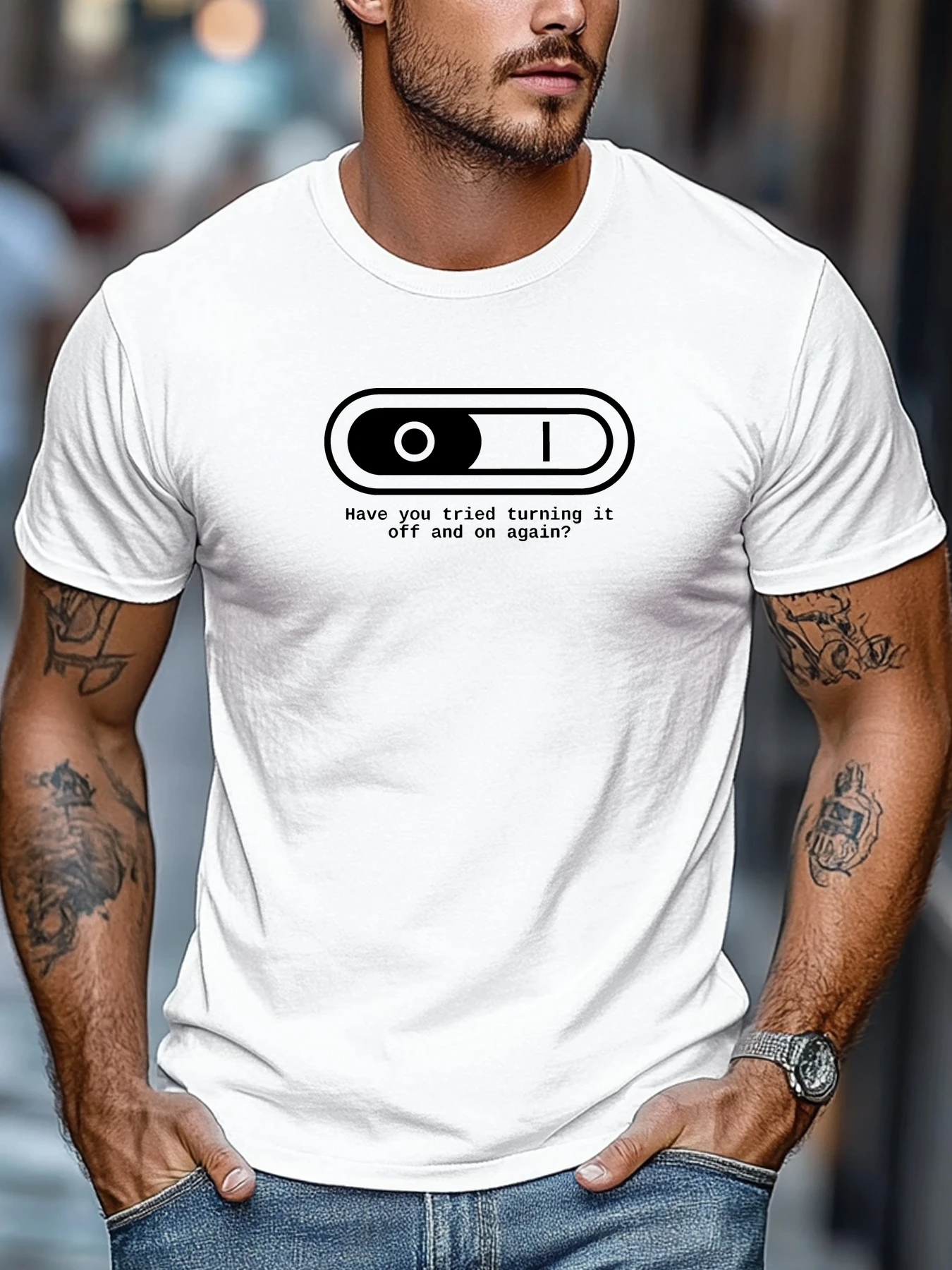 Kaos Pria Lengan Pendek Kerah - Street Fashion Quotes ulasan dan harga