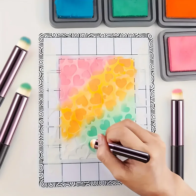 4 pieces of concealer lipstick makeup brush mini paper holder can easily ink on paper cards DIY scrapbook craft hand tools