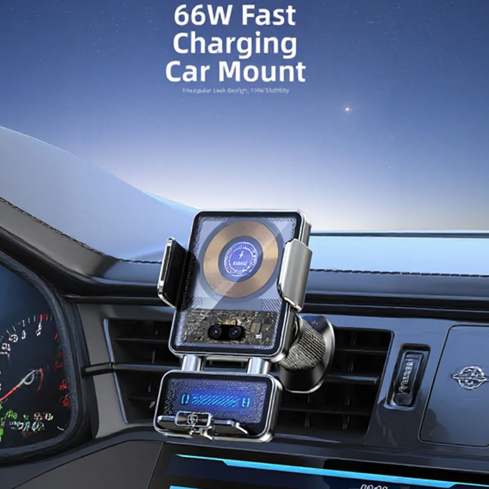 

Hot Sales Auto Sensing Car For-Phone Charger Holder Wireless Charging Motorized Rotation One Touch Clamping Dashboard Parts