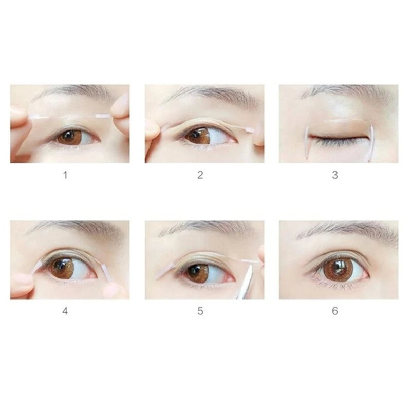 2pcs/pack Fiber Strip Double Eyelid Patch Invisible Double-sided Pull Line Natural Seamless Waterproof Transparent Beauty Tool