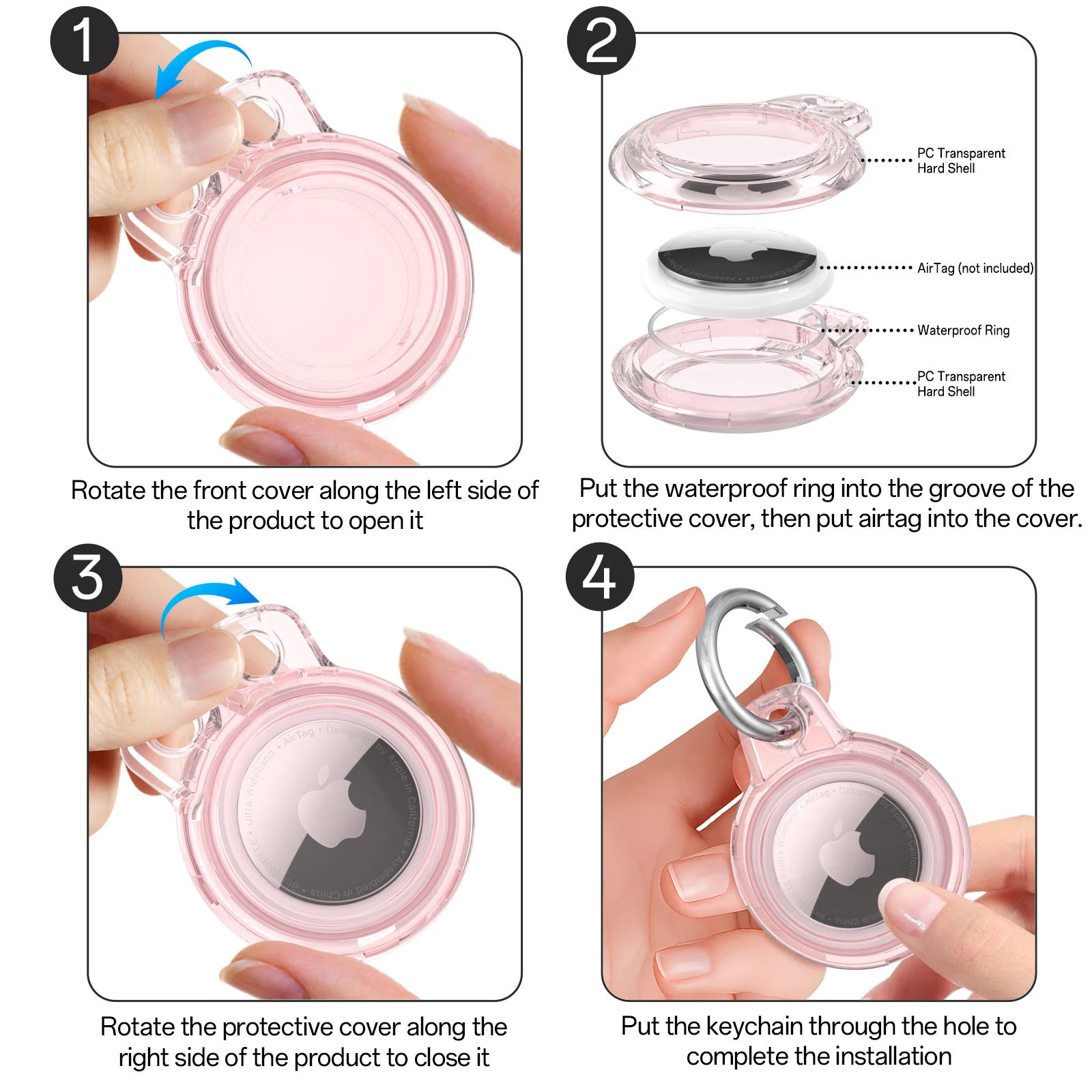 Водонепроницаемый чехол для Apple AirTag, чехлы для смарт-тегов для Apple Tracker, чехол с защитой от потери устройств, жесткий корпус для ПК, трехугольный жесткий клей