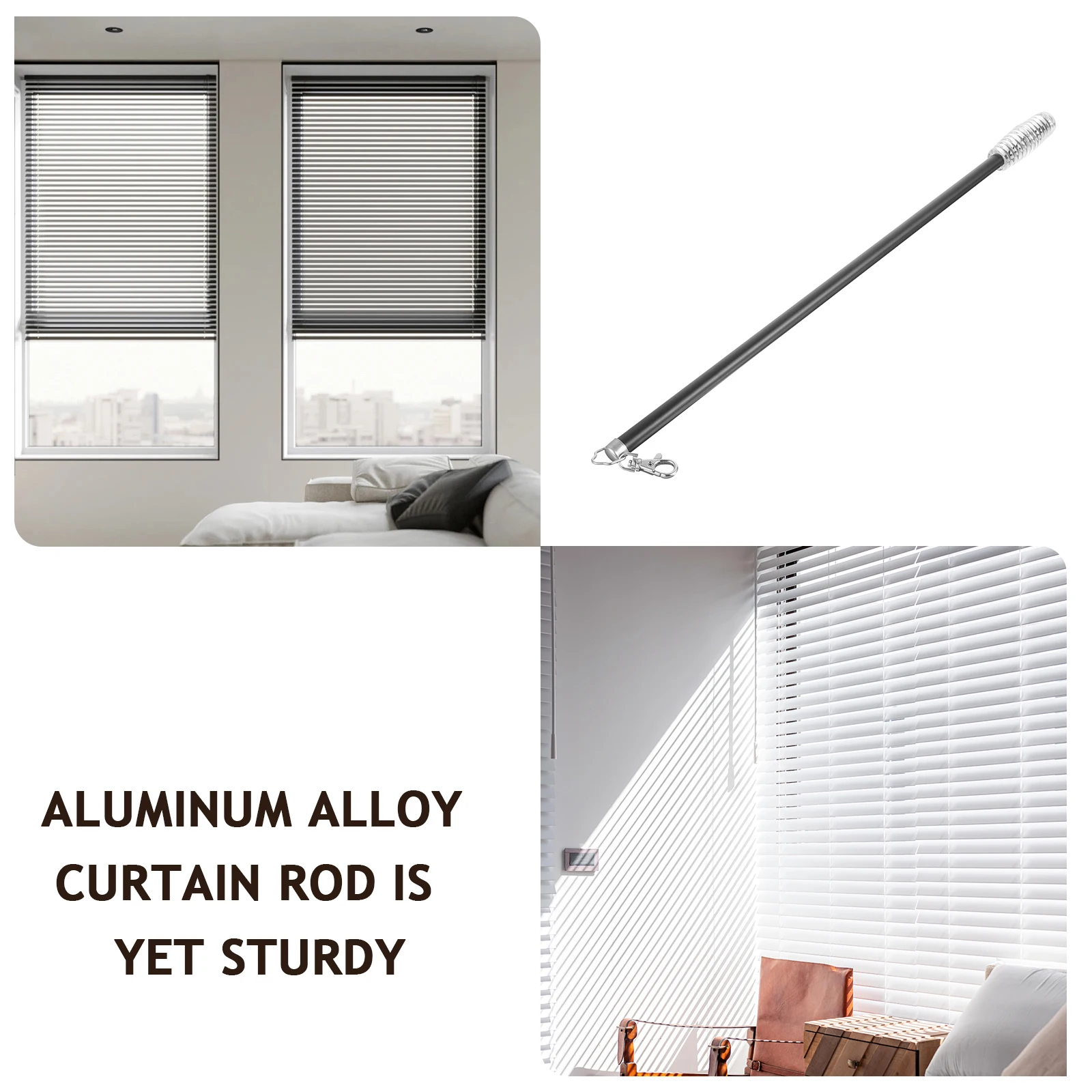 

Aluminum Curtain 50cm White Pull Wand Sturdy Thick Long Curtain Opener Lasting Lightweight Modern Decor Window