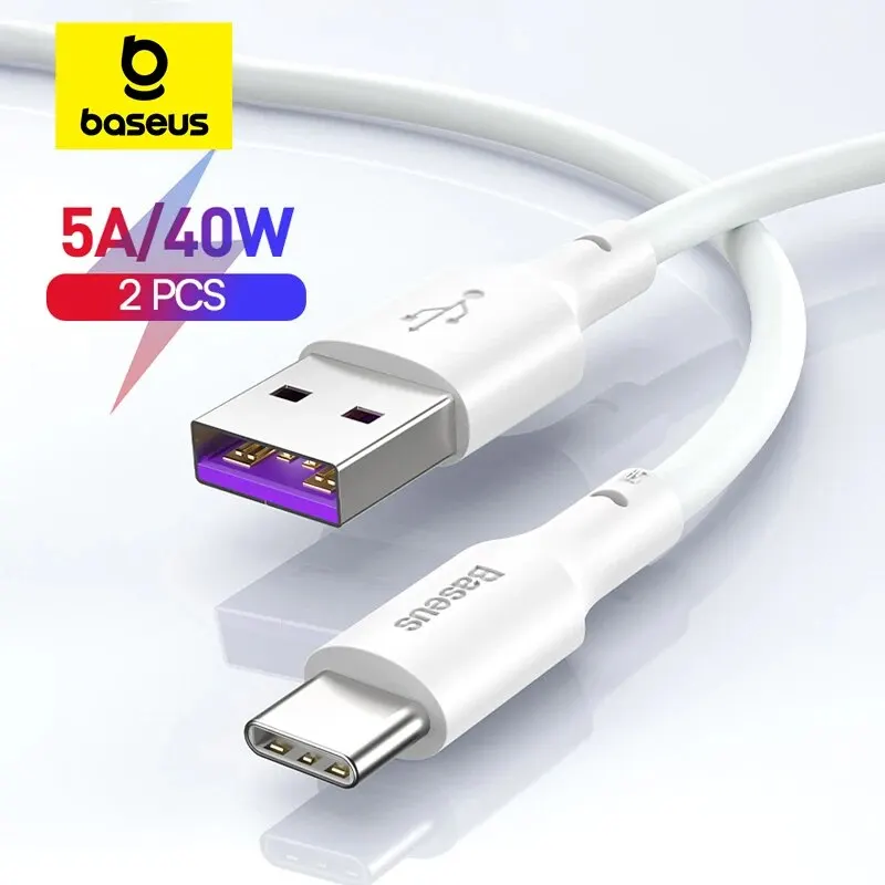 Baseus 고속 충전 USB C타입 케이블, 화웨이 충전기 데이터 코드, 샤오미 10 프로 9 용, 5A 