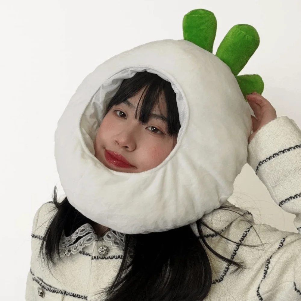 Lemon Creative Fruit and Vegetable Hat Playful Thick Nutrition Month Hat Soft Stretchy Pullover Cap Adults