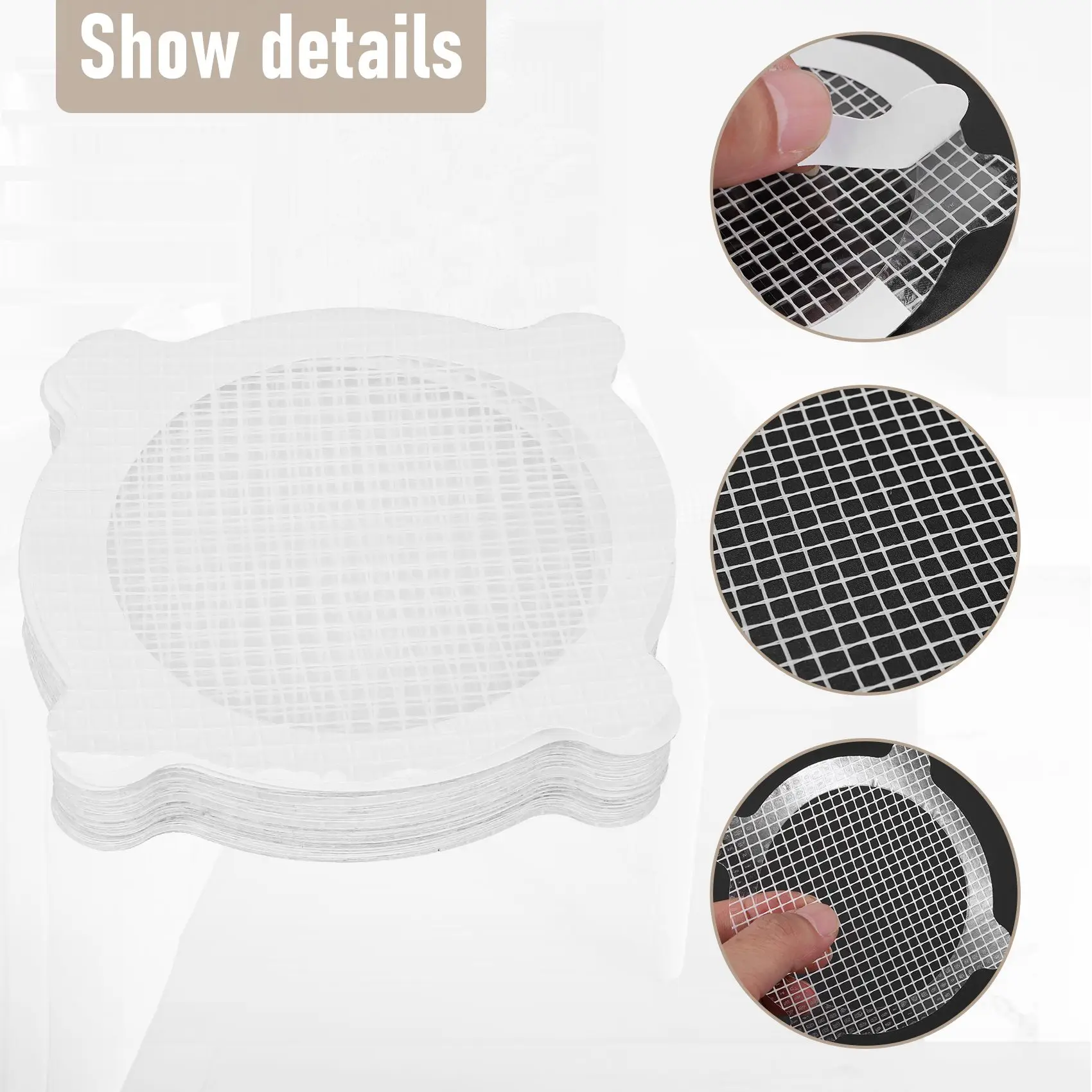 BAAG-30 Pcs Disposable Shower Drain Hair Catcher Cover For Showers & Bathtubs Mesh Stickers Mesh Filter Sink Strainer Sticker