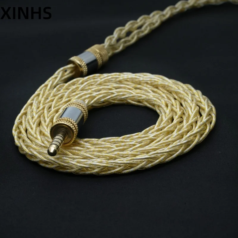 XINHS T66 8-Kern vergoldetes, versilbertes, platinbeschichtetes IEM-Upgrade-Kabel, HiFi-Kopfhörerkabel, kompatibel mit HD650/HD800, MMCX – Detail 6