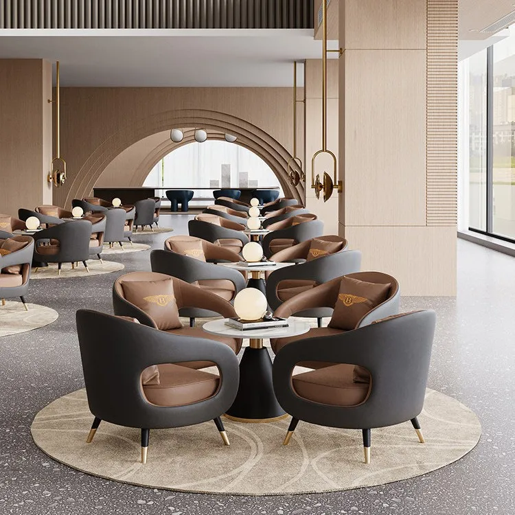 Small round table sitting area reception negotiation table and chair combination
