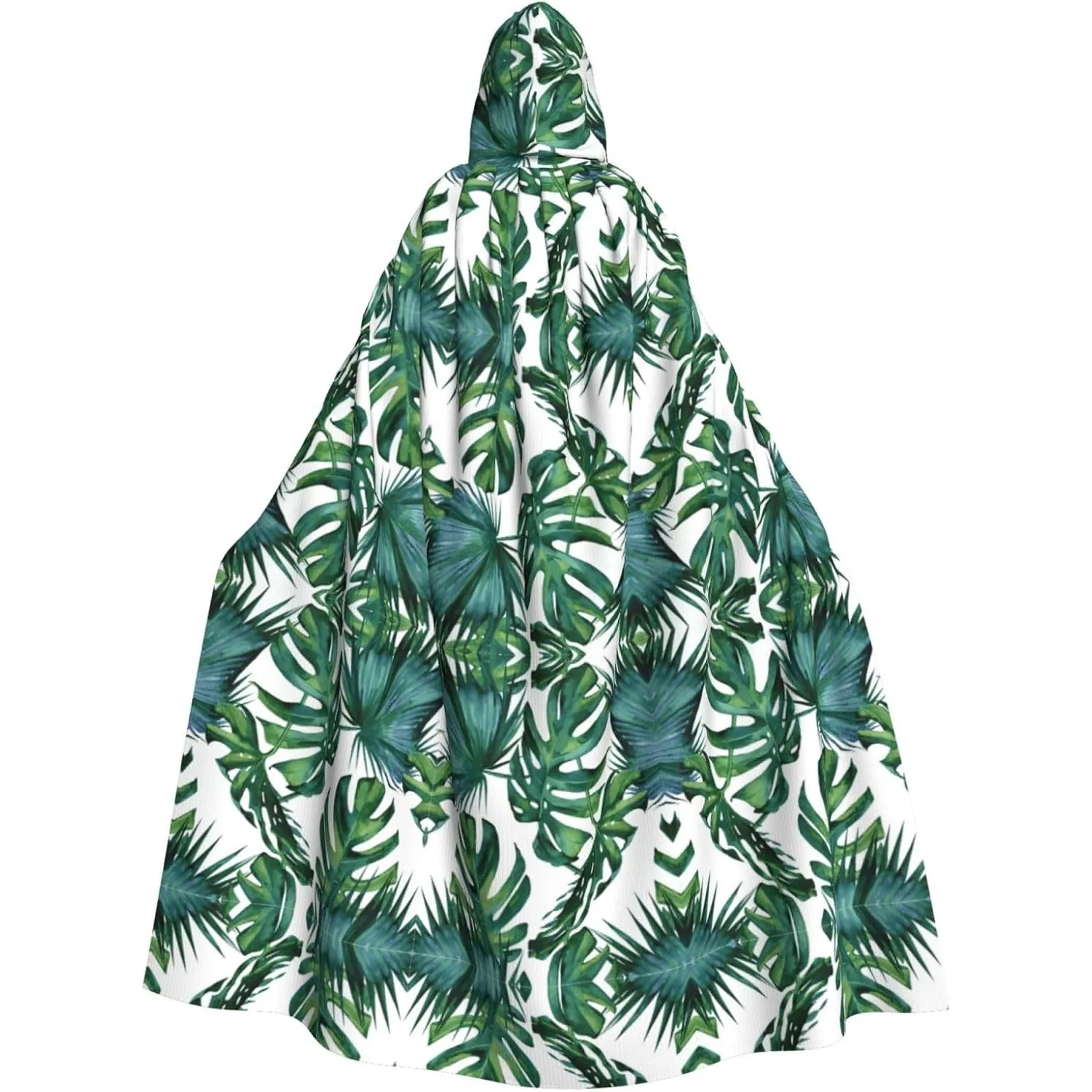 

Зеленые банановые листья с принтом для взрослых, накидка с капюшоном, карнавальная фестивальная накидка, халат для косплея, костюм для вечеринки, готический карнавал