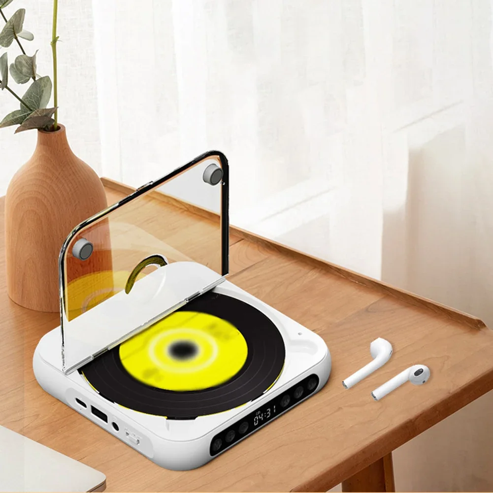 

Mini CD Player 13.5x13.5x22CM Portable Student English Fashion BT Player With LCD Screen 2000mAh Battery Audio Player Accessory