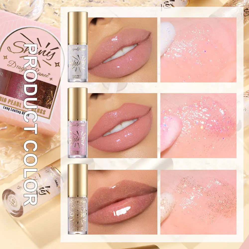 3 Colors/Lot Diamond Shimmer Glitter Lip Gloss Sparkling Glitter Liquid Lipstick Diamond Pearl Shiny Lip Oil Sexy Lips Cosmetics