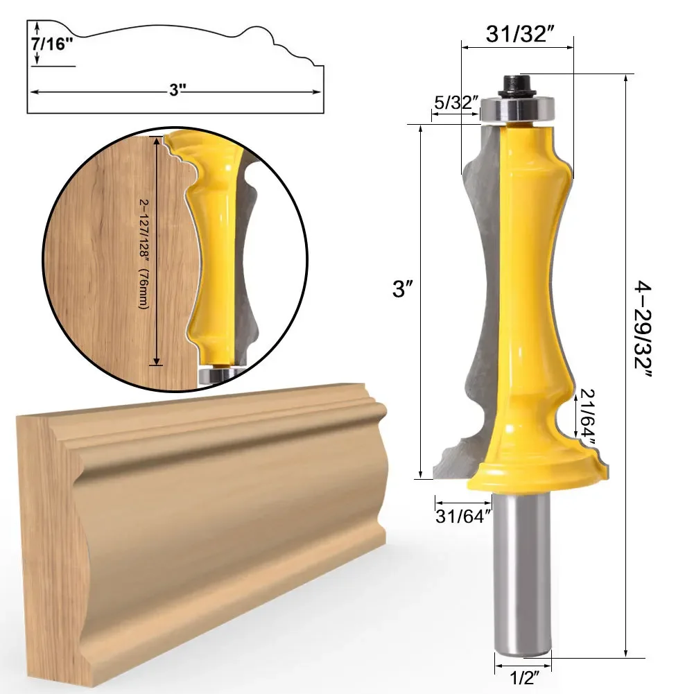 1PC Door & Window Casing Router Bit - 1/2