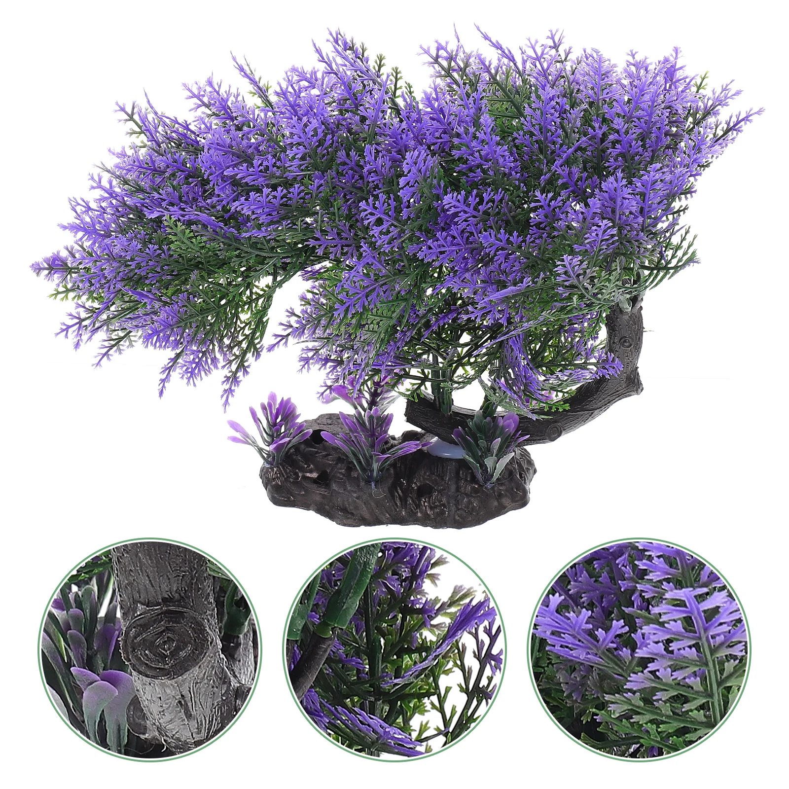 

Simulated Aquatic Grass Decorative Tree Trunk Aquarium Tank Artificial nament Vivid Pine Resin Root Hollow Desktop Decor