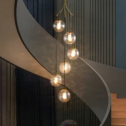Stair Chandeliers Nordic Creative Personality Modern Minimalist Loft Apartment High Spiral Staircase Homestay Small Chandelier