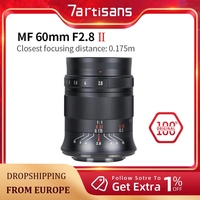 7artisans 60mm F2.8 Mark II APS-C Macro Lens For Sony E ZVE10 Nikon Z Z6II Fuji XF Canon EF-M M50 Canon RF R6 M4/3 Leica T TL SL