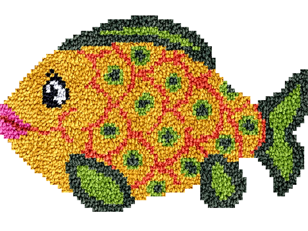 

Набор брезентовых крючков для вышивки Fish DT2458, необработанная акриловая пряжа, подушка для вышивки, ковер для вышивки крестиком