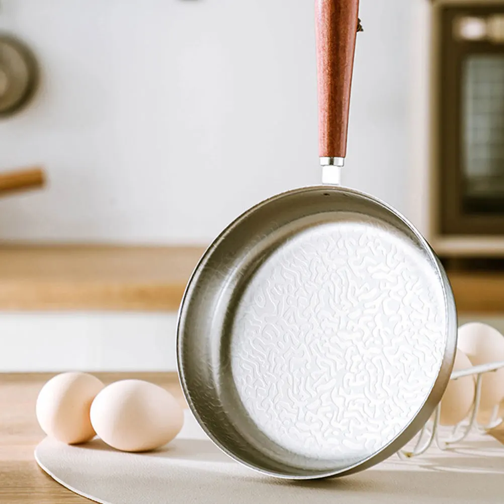 

Stainless Steel Mini Frying Pan Nonstick Small Egg Pan Coffee Milk Warmer Snowflake Design Easy Clean Space Saving Kitchen