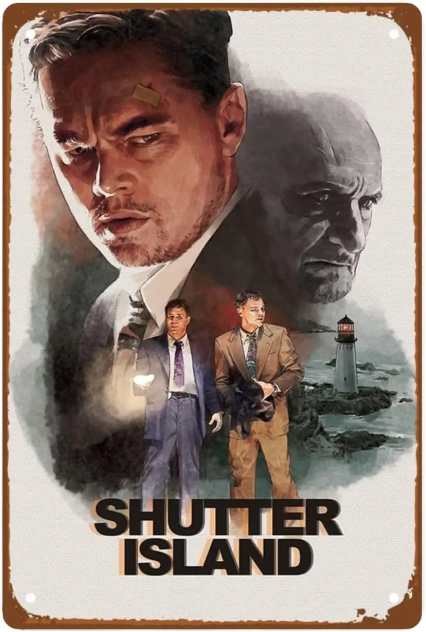 The Shutter Island Movie Man Cave Decor A Suspenseful Movie With A Plot Contemporary Metal Wall Tin Sign Retro Gift Vintage Deco
