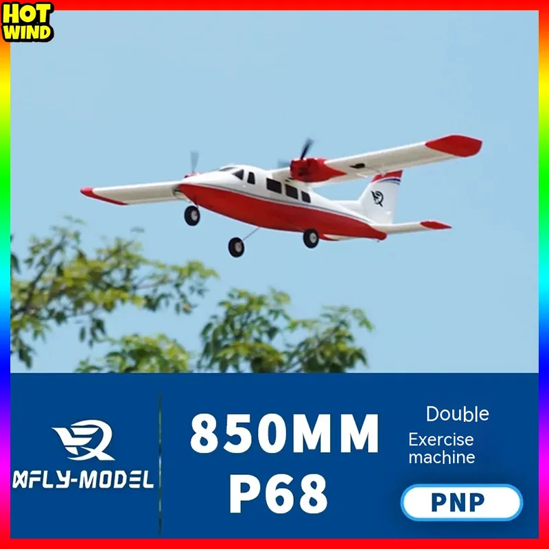 Xfly Model Airslane 850mm-p68 Twin Engine Propeller Training Machine Electric Rc Plane Toy Gift Outdoor recreation