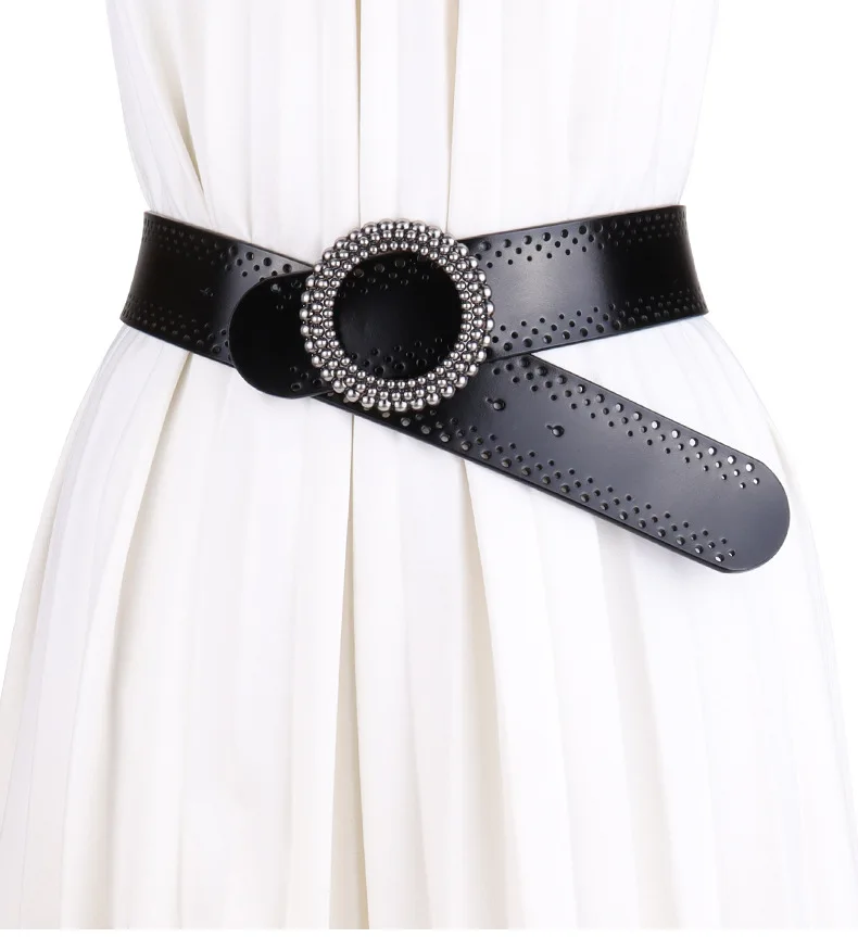

Women Hollow Out Wide Waist Cincher Belt Decorative Waistband For Coat Dress Sweater Blazer Waist Shaping Belt