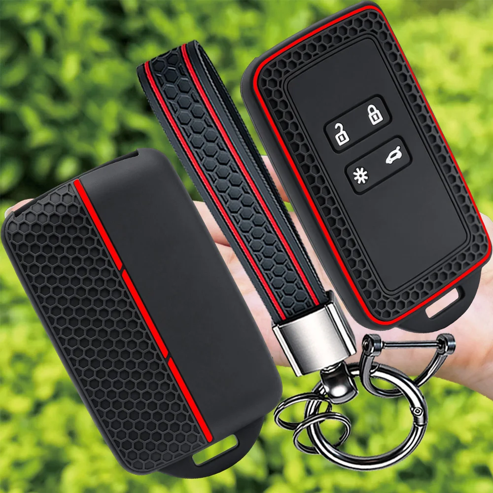 Silicone Key Case for Renault Espace 5 Kadjar Koleos Captur Megane 4 Talisman Arkana Dacia Sandero Car Key Card Protective Case
