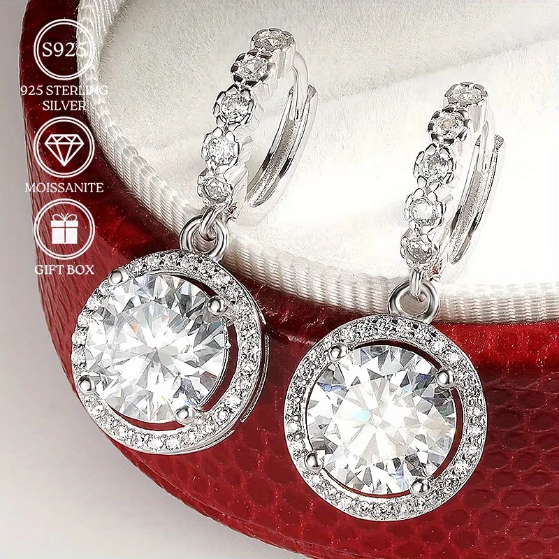1 Pair 1/2/3 Carat Moissanite Earrings 2 1 Pair 1/2/3 Carat Moissanite Earrings