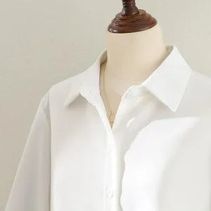 بلوزات قمم النساء أبيض أسود طويل الأكمام فانوس مكتب سيدة المزاج الخريف الشتاء الأساسية كل المباراة تصميم أنيقة أنثى جديد أعلى 6 مبيعات بلوزات جميلة ومختلفة - No5