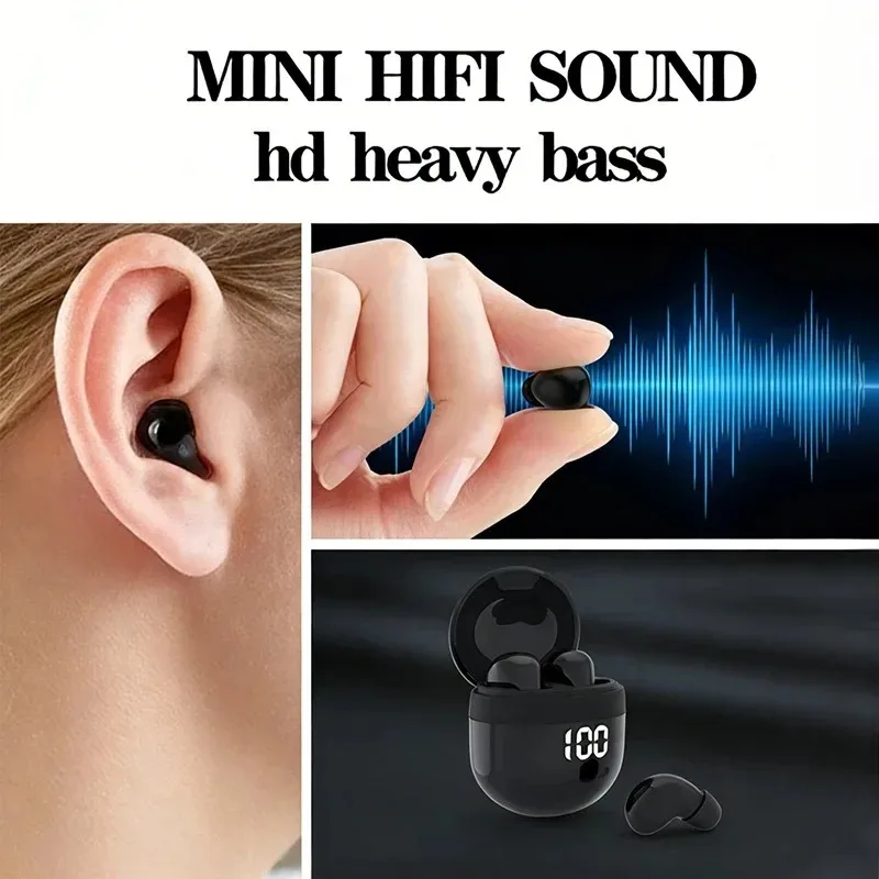 Wireless In-ear Headphones Bluetooth 5.4 Earphone Control Sport Headset Waterproof Microphone Music for Tumbler Design Mini Tiny image 5