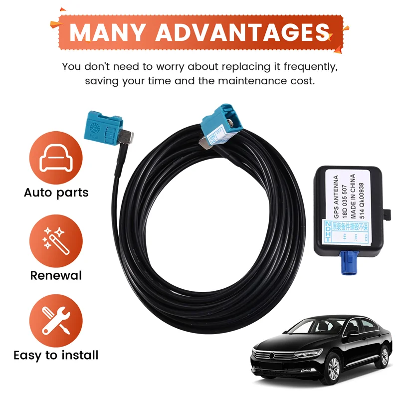 

Exquisite-18D035507 GPS Antenna Module Cable Harness RNS510 New SAT NAV GPS Antenna For VW Tiguan PASSAT B7 18D 035 507