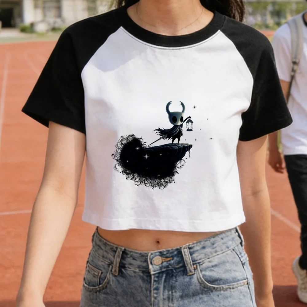 Hollow Knight crop top shoujo meme streetwear vintage emo harajuku t shirt summer gyaru goth cheap kawaii