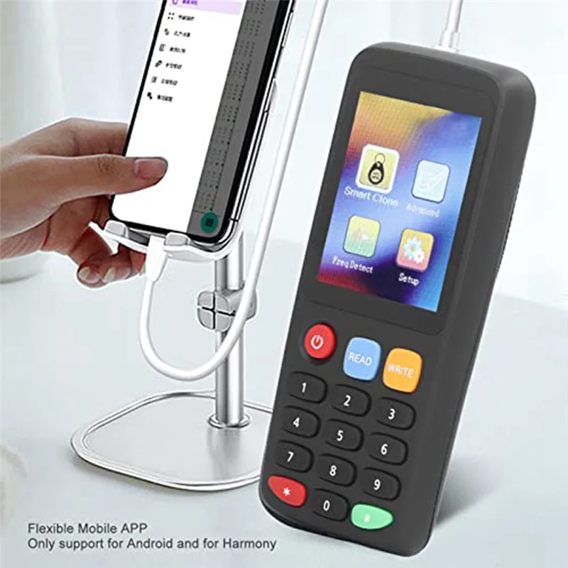 ABKI-X7 Устройство считывания карт NFC, копир RFID-карт Дубликатор для IC ID-карт, копир RFID-карт ID IC Цветной экран Прочный черный комплект