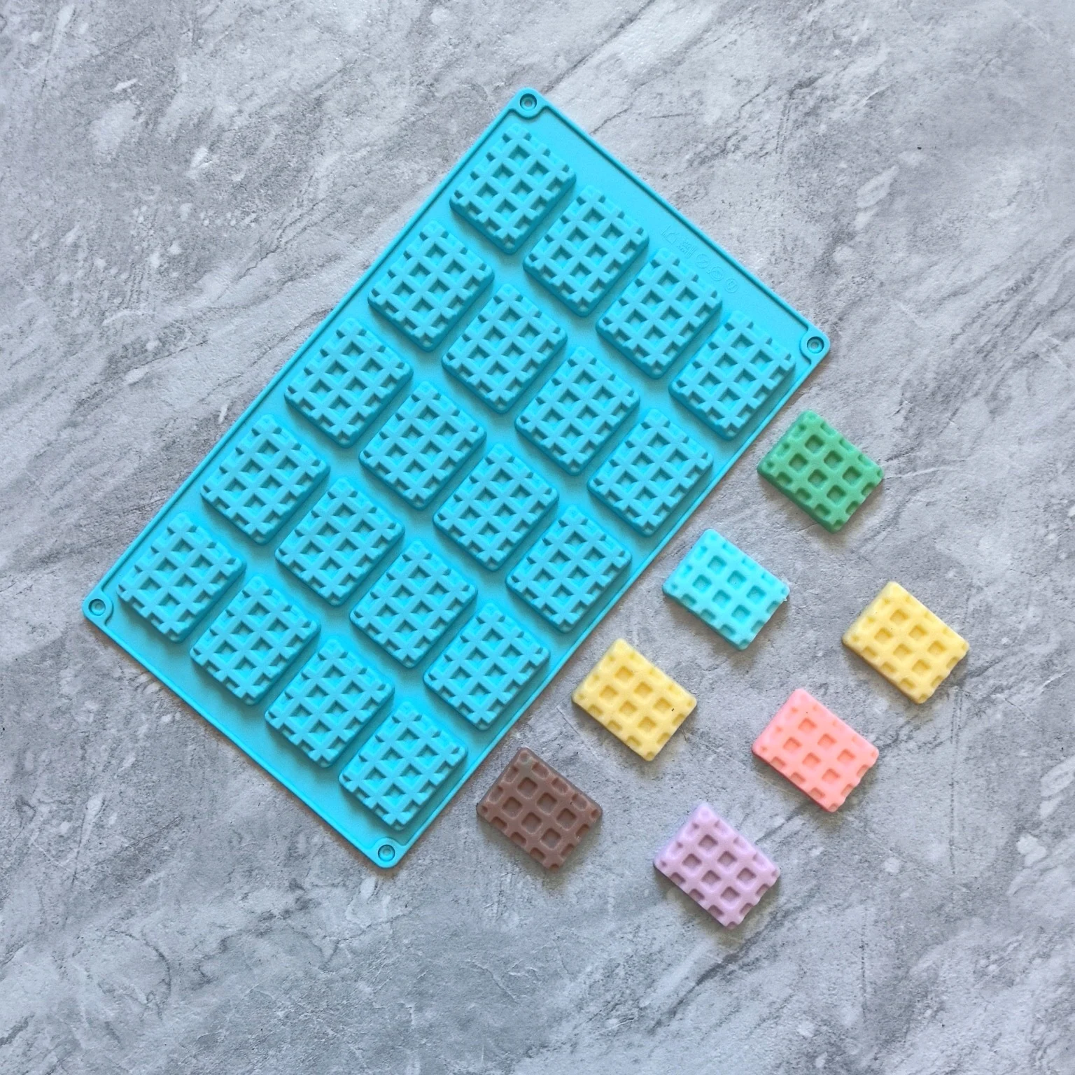 1pc creativo waffle quadrato cioccolato stampo in silicone 3D caramelle, biscotto ghiaccio griglia decorazione torta utensili da forno