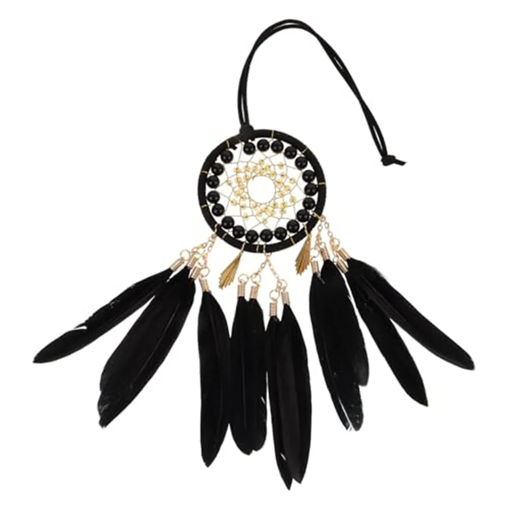 Boho For Dream Catcher Pendant with Tassel and Feather for Car Rearview Mirror Hanging and Interior Decoration