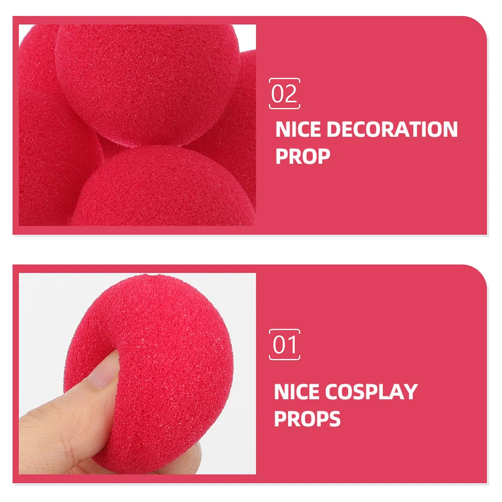 

60pcs Clown Nose Prop Vibrant Funny Shape Sponge Costume Decor Carnival Circus Cosplay Props Accessories
