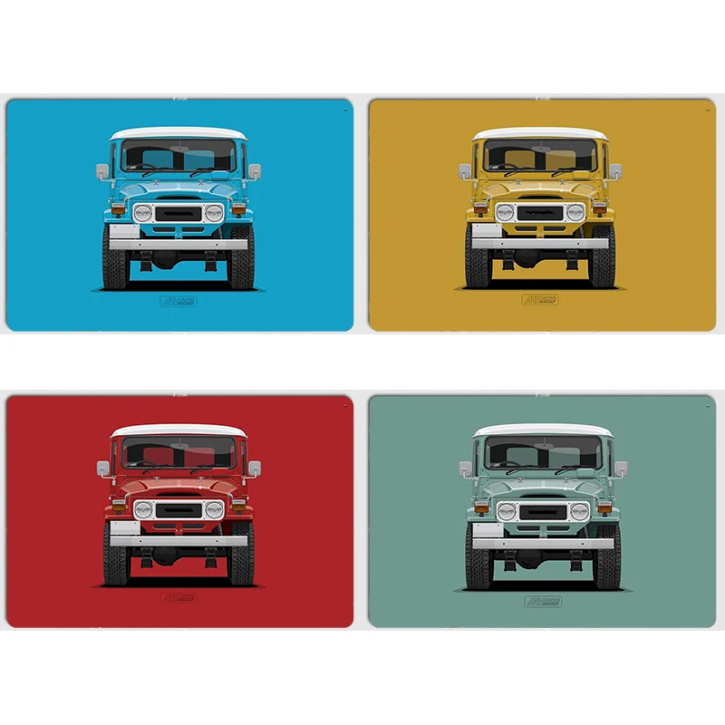 Land Cruiser TLC FJ40 Multiple Color Front Poster Metal Custom Bar Sign Indoor Car Club Room Decoration Posters Home Wall Decor