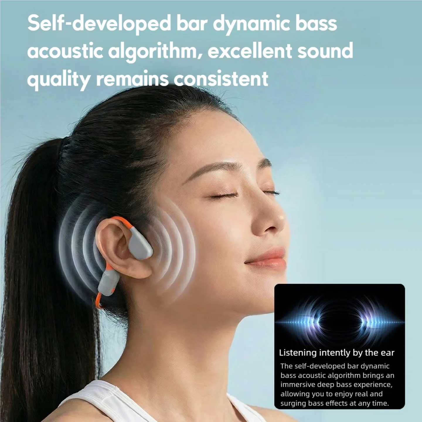 LYNXZ Bone Conduction Bluetooth Headphones Water Resistant Sweat-proof Over-Ear Open-Type Outdoor Cycling Fitness Wireless
