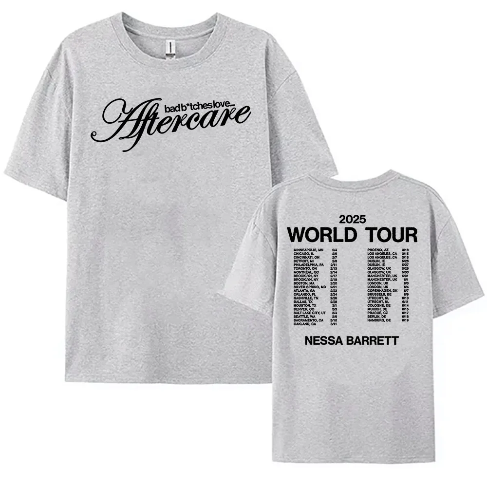 سيئة B **ches الحب الرعاية اللاحقة تي شيرت 2025 جولة حول العالم نيسا باريت التي شيرت الصيف القطن عالية الجودة تي شيرت للنساء الجرافيك المحملة