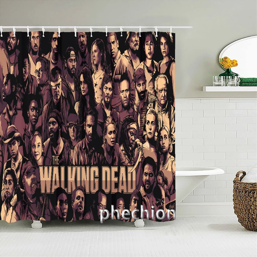 The Walking Dead Movie Shower Curtain 3D Bathroom Curtain Fabric Waterproof Polyester Washable Bath Screen Curtain Set X08